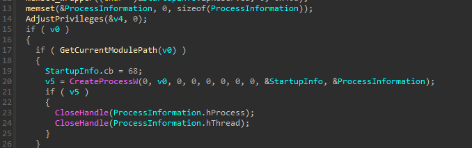 CreateProcessW Function