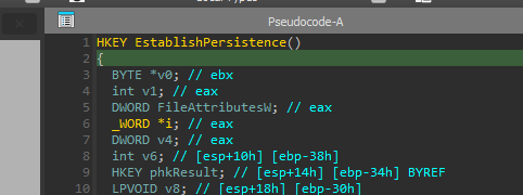 Persistence Function